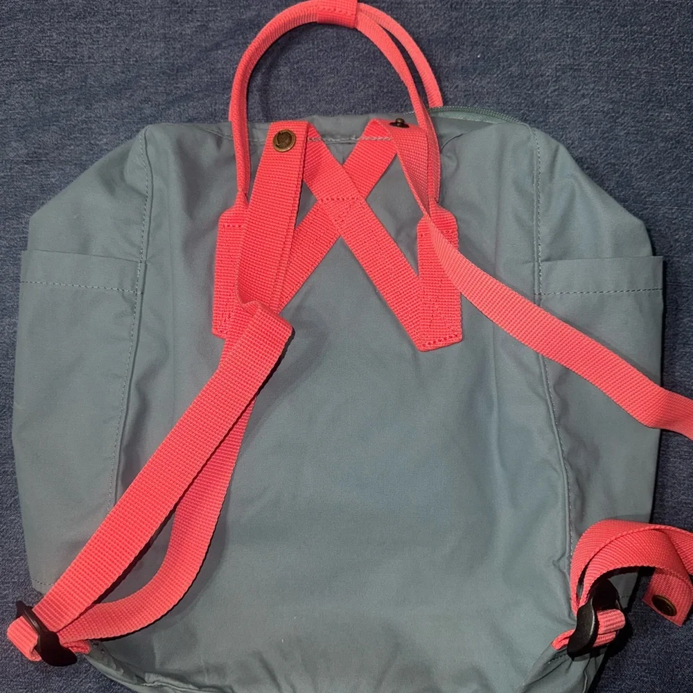 Fjallraven Kanken Frost Green Peach Pink Classic Full Size Backpack & Wallet - Picture 4 of 7